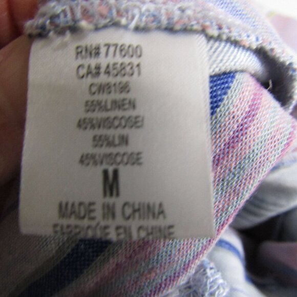 CHASER NWT Striped Linen Blend Jumpsuit Boho Beach Coastal Retro Festival M - Picture 9 of 11